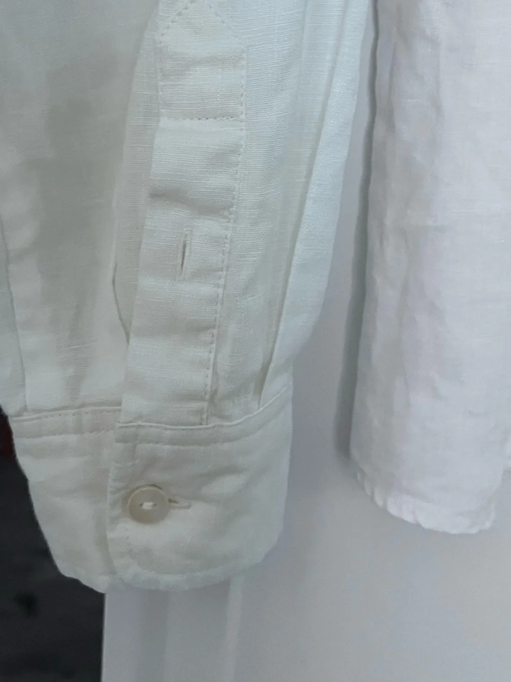 Orvis White 100% Linen Button-Down Shirt 14 - Picture 4 of 5